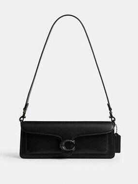 Coach Refined Calf Leather Black Tabby Shoulder Bag 28 with Pave C NWOT